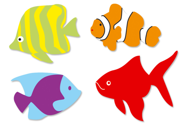 Decorated Wooden Fish - 8 Pieces - 1 - Painted Wooden Decor - 10doigts.com - Déco en bois peint - 10doigts.fr