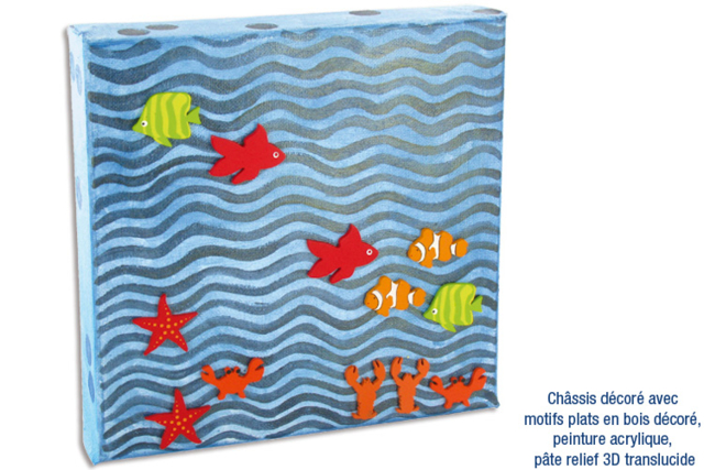 Decorated Wooden Fish - 8 Pieces - 3 - Painted Wooden Decor - 10doigts.com - Déco en bois peint - 10doigts.fr