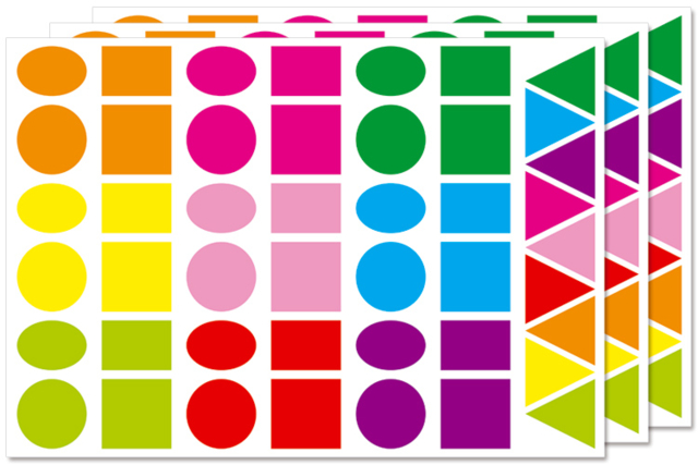 Large Geometric Stickers - 135 pcs - 0 - Assorted Shapes Stickers - 10doigts.com - Gommettes formes assorties : un univers pour créer sans limite - 10doigts.fr