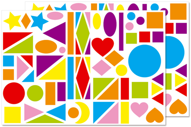 Giant Geometric Stickers - 130 pcs - 1 - Giant Stickers - 10doigts.com - Gommettes géantes pour bébé et enfants - 10doigts.fr