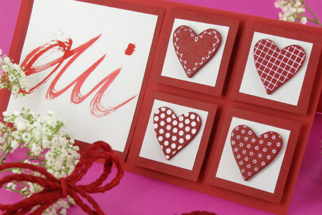 Decorative Wooden Hearts - 8 Pieces - 2 - Painted Wooden Decor - 10doigts.com - Déco en bois peint - 10doigts.fr