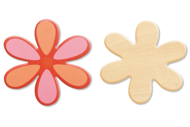 Natural Wood Flowers - 10 Pieces - 1 - Wooden Shapes - 10doigts.com - Formes en bois à décorer - 10doigts.fr