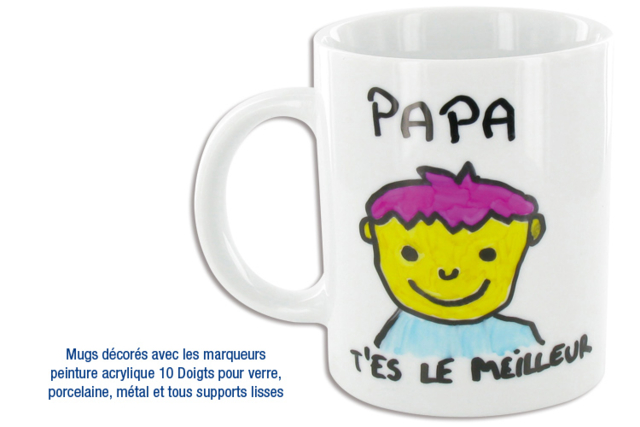 White Ceramic Mug - 11 - Decorative Ceramic Supports - 10doigts.com - Supports en céramique à décorer - 10doigts.fr
