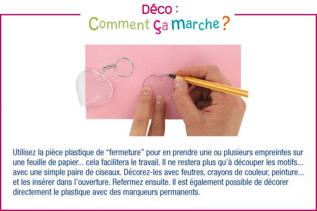 Plastic Keychains - 2 Pieces - 6 - Transparent Plastic - 10doigts.com - Plastique Transparent - 10doigts.fr