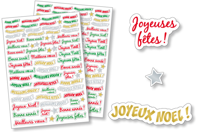 Holiday Message Stickers - 134 pcs - 1 - Christmas Stickers and Labels - 10doigts.com - Gommettes de Noël - 10doigts.fr