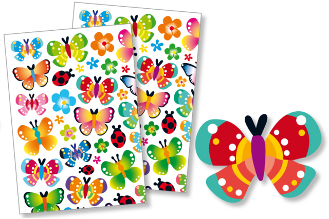 Butterfly Stickers - 74 pcs - 2 - Animal Stickers - 10doigts.com - Des gommettes animaux pour créer et apprendre dès la maternelle - 10doigts.fr