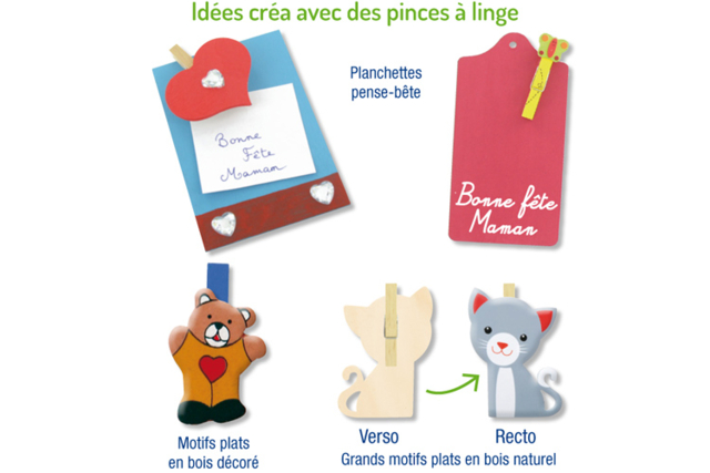 Wooden Clothespins - 15 - Wooden Clothespins - 10doigts.com - Pinces à linge en bois - 10doigts.fr