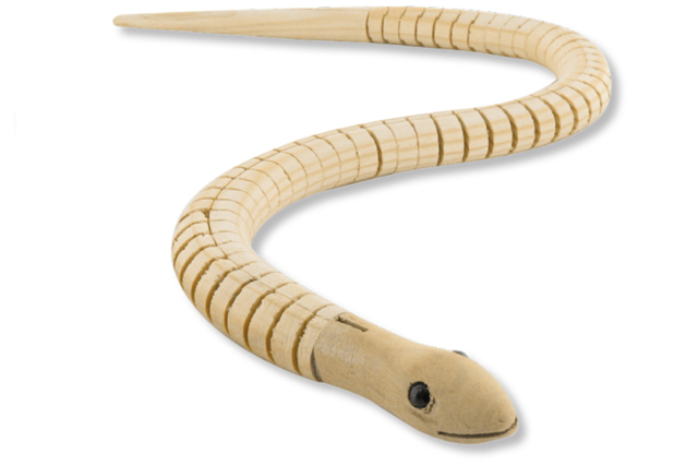 Natural Wooden Snake - 1 - Wooden Animals - 10doigts.com - Animaux en bois à décorer - 10doigts.fr