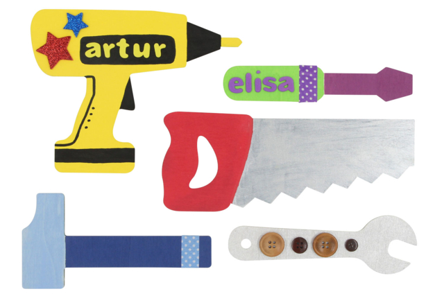 Wooden Tool Shapes for Decorating - 5 Pieces - 2 - Wooden Shapes - 10doigts.com - Formes en bois à décorer - 10doigts.fr
