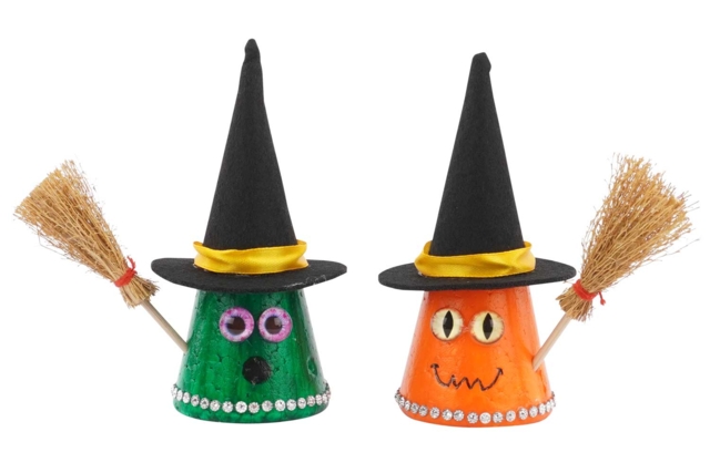 Mini Witch Brooms - 6 Pieces - 2 - Halloween Creative Accessories - 10doigts.com - Accessoires créatifs Halloween - 10doigts.fr