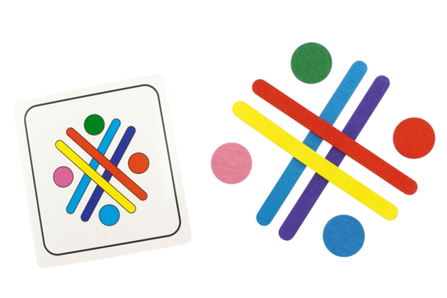 Educational Placement Game with Sticks and Wooden Discs - 5 - Wooden Games and Toys - 10doigts.com - Jeux et Jouets en bois à décorer - 10doigts.fr