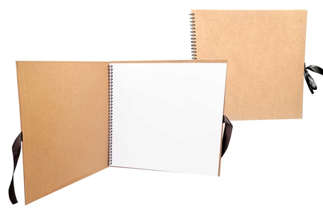 Álbum kraft cuadrado 30 x 30 cm x 80 páginas blancas - Albums et carnets à personnaliser - 10doigts.fr