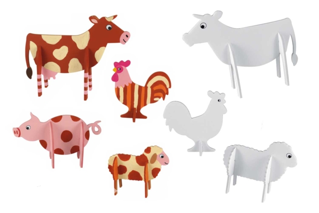 3D Foam Animals - 13 Pieces - 3 - Paper Models - 10doigts.com - Maquettes en papier - 10doigts.fr