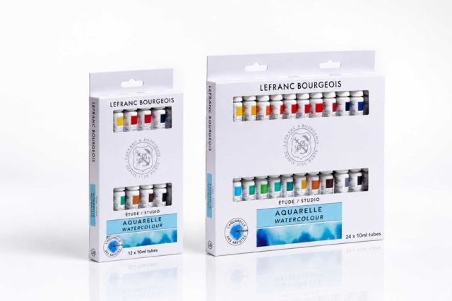 Watercolour study Lefranc Bourgeois, 10 ml tubes: sets of 12 and 24 colours - Couleurs aquarelle - 10doigts.fr