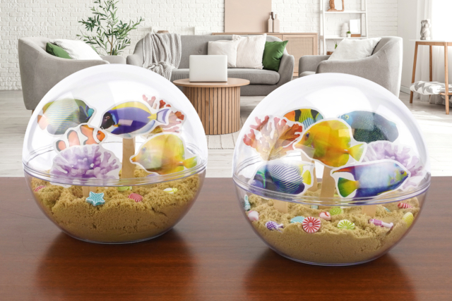 Large Transparent Plastic Ball for Display - 3 - Snow globe, Bell - 10doigts.com - Boules à neige et cloches à décorer - 10doigts.fr