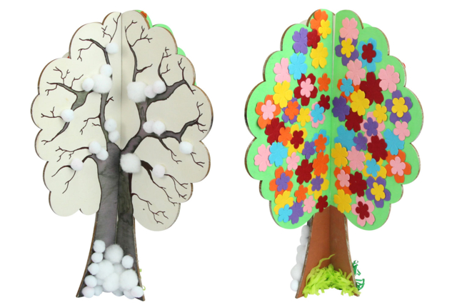 Large Wooden Tree for All Seasons to Assemble - 5 - Wooden Shapes - 10doigts.com - Formes en bois à décorer - 10doigts.fr