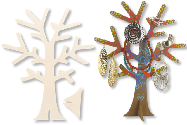Wooden Jewelry Tree Stand - 18 cm - 11 - Jewelry Boxes and Holders - 10doigts.com - Boîtes et supports à bijoux : l'écrin de vos créations - 10doigts.fr