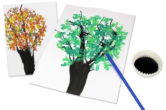 Árboles de las 4 estaciones - Encres liquides : la pureté de la couleur pour vos dessins - 10doigts.fr