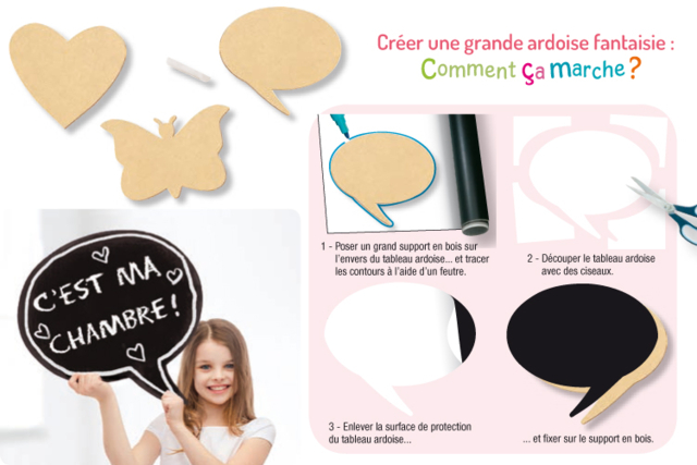 Black Adhesive Board - 4 - Chalks, Boards, Slates - 10doigts.com - Craies, tableaux et ardoises : l'espace de toutes les expressions - 10doigts.fr