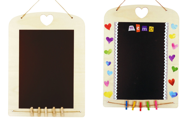 Large Wooden Memo to Assemble - 1 - Wooden Chalkboards - 10doigts.com - Ardoise en bois à décorer - 10doigts.fr