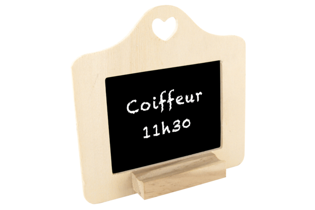 Heart-Shaped Slate Frame with Chalk Holder - 1 - Wooden Chalkboards - 10doigts.com - Ardoise en bois à décorer - 10doigts.fr