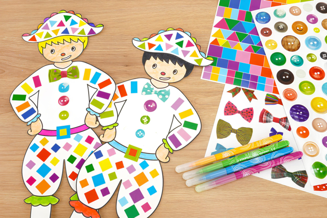 Arlequín gomets - Kits créatifs Carnaval - Activités manuelles et de bricolage pour Carnaval - 10doigts.fr