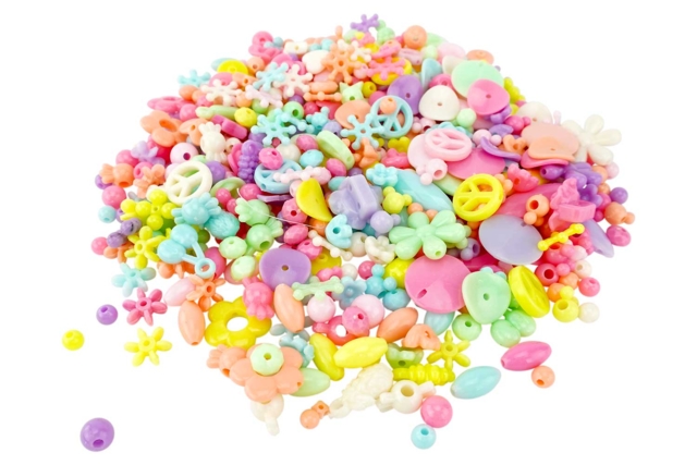 Plastic Bead Set - 350 Beads - 4 - Plastic Beads - 10doigts.com - Perles Plastique - 10doigts.fr