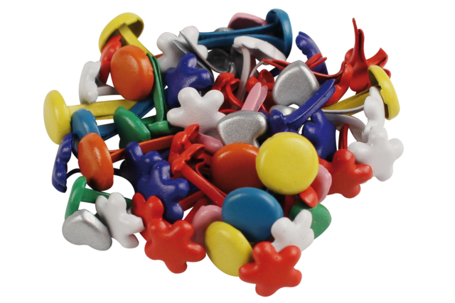 Assorted brads - 50 pieces - 1 - Brads and Eyelets - 10doigts.com - Attaches parisiennes et oeillets - 10doigts.fr