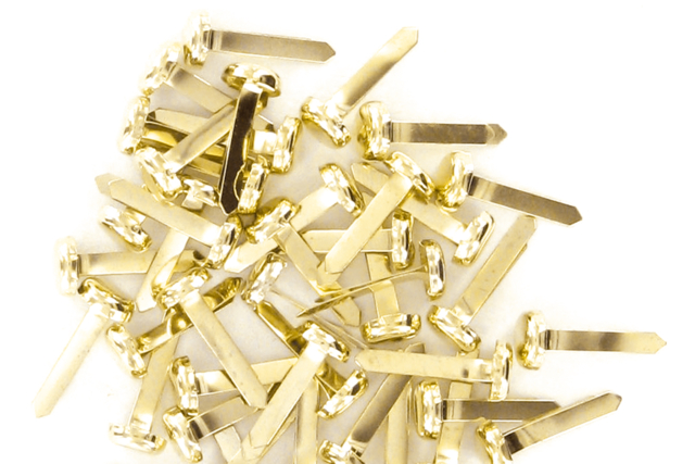 Gold Paper Fasteners - 3 - Brads and Eyelets - 10doigts.com - Attaches parisiennes et oeillets - 10doigts.fr