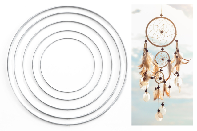 Metal Dreamcatcher - 1 - Dreamcatcher Supports - 10doigts.com - Cerceaux pour attrape-rêves : la base idéale pour vos créations DIY - 10doigts.fr