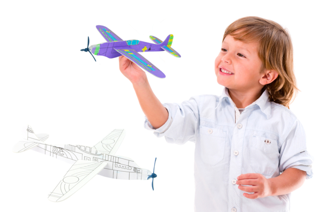 Coloring Glider Planes - 12 Pieces - 1 - Coloring Shapes and Drawings - 10doigts.com - Coloriage - 10doigts.fr