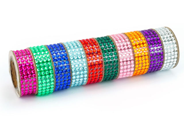 Adhesive Rhinestone Strips, 10 Colors - 50 x 1.4 cm - 6 - Sticker rhinestones - 10doigts.com - Strass autocollants - 10doigts.fr