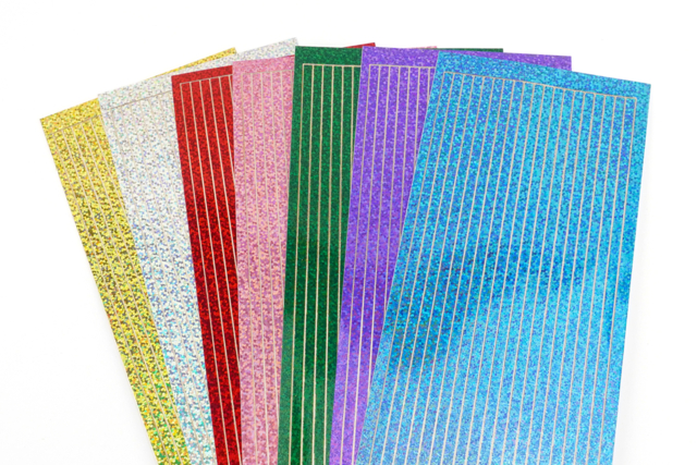 Holographic Adhesive Strips - 133 pcs - 1 - Colored Adhesives and Masking Tape - 10doigts.com - Strass autocollants - 10doigts.fr