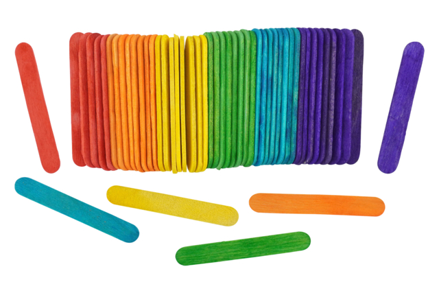 Colored Wooden Craft Sticks - 1 - Wooden Accessories - 10doigts.com - Accessoires en bois - 10doigts.fr