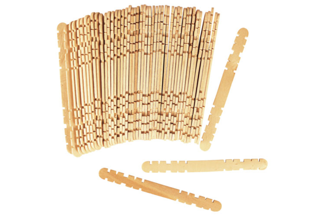 Notched Wooden Sticks - 50 Pieces - 1 - Wooden Accessories - 10doigts.com - Accessoires en bois - 10doigts.fr