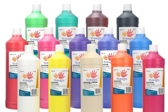 10doigts Ultra-Washable Gouache, 1 Litre - 1 - Gouache Paint 10doigts - 10doigts.com - Peinture gouache 10doigts : la qualité professionnelle pour les enfants - 10doigts.fr