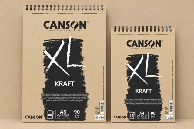 Canson XL Kraft Pad, 60 Sheets - A4 and A3 Sizes - Papiers dessin - 10doigts.fr
