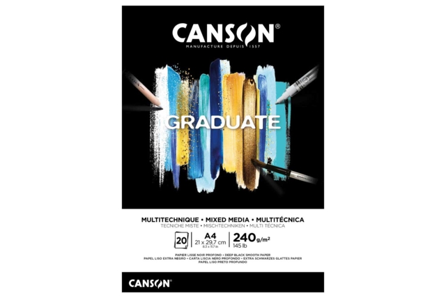 papel Canson Graduate negro - Papier multi-technique (mixed media) - 10doigts.fr
