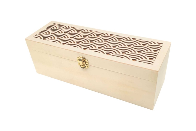 Tea Box with Perforated Lid - 4 - Wooden Boxes - 10doigts.com - Boîtes en bois à décorer - 10doigts.fr