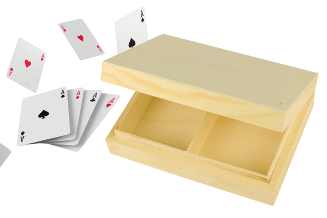 Wooden Card Box - 16 x 12 cm - 1 - Wooden Boxes - 10doigts.com - Boîtes en bois à décorer - 10doigts.fr
