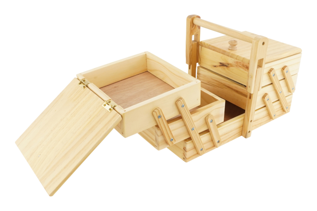 caja de costura 5 compartimentos de madera - Accessoires de couture - 10doigts.fr