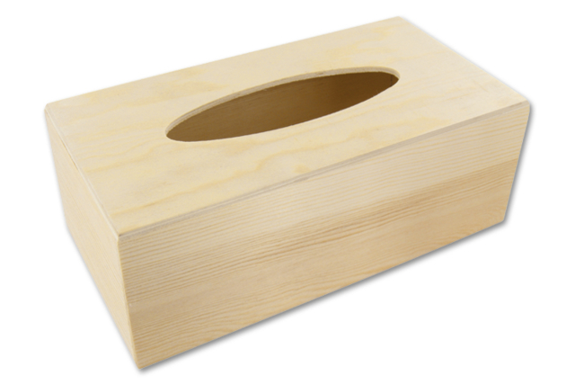 Wooden Tissue Box - 1 - Wooden Boxes - 10doigts.com - Boîtes en bois à décorer - 10doigts.fr
