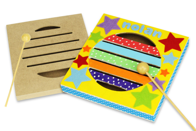Wooden Rhythm Box + Mallet - 1 - Wooden Instruments - 10doigts.com - Instruments de musique en bois à décorer - 10doigts.fr