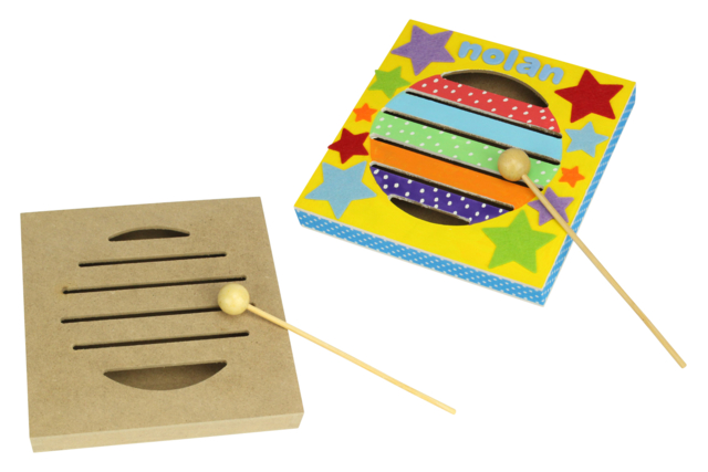 Wooden Rhythm Box + Mallet - 2 - Wooden Instruments - 10doigts.com - Instruments de musique en bois à décorer - 10doigts.fr