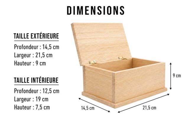 boite à sucre en bois dimensions - Boîtes en bois à décorer - 10doigts.fr