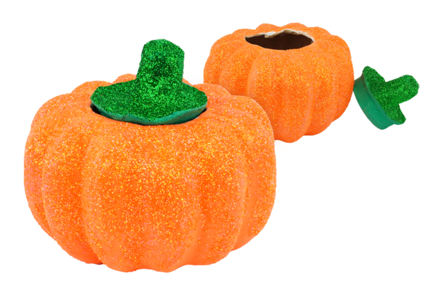 Paper Mache Pumpkin Box - 14 cm - 2 - Halloween Decoration Stands - 10doigts.com - Supports d'Halloween à décorer - 10doigts.fr