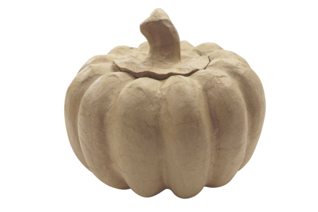 Paper Mache Pumpkin Box - 14 cm - 1 - Halloween Decoration Stands - 10doigts.com - Supports d'Halloween à décorer - 10doigts.fr