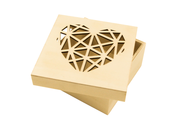 Origami Heart Wooden Box - 1 - Wooden Boxes - 10doigts.com - Boîtes en bois à décorer - 10doigts.fr