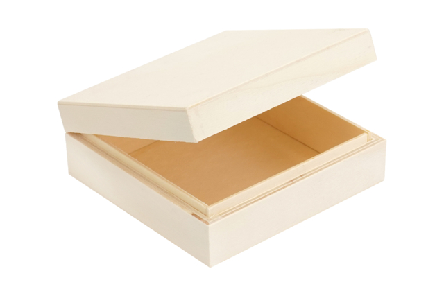 Square Wooden Box - 10 cm - 1 - Wooden Boxes - 10doigts.com - Boîtes en bois à décorer - 10doigts.fr