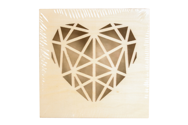 Origami Heart Wooden Box - 2 - Wooden Boxes - 10doigts.com - Boîtes en bois à décorer - 10doigts.fr